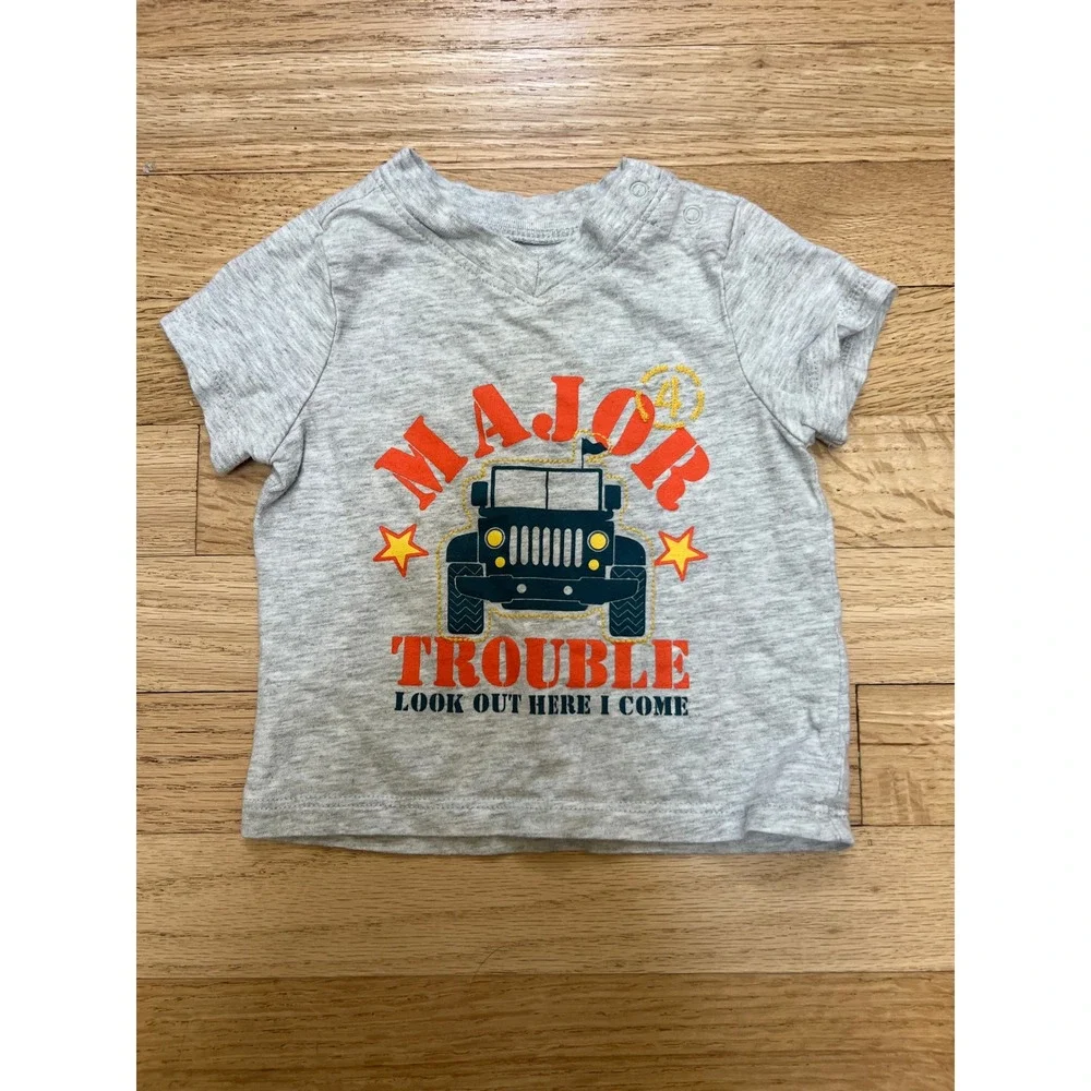 Old Navy Graphic Tee Baby 3-6M‎ Gray Excellent